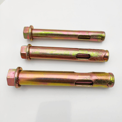 Fermetures en acier au carbone jaune zinc hex flange écrousse type ancrage à manches pour l'industrie