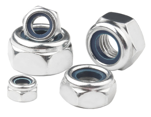 Vacarme en acier à faible teneur en carbone de zinc blanc bleu en nylon de serrure d'écrous de tête de sortilège M3-M20 985 attaches industrielles