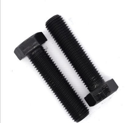 Grade 4.8 DIN933 8x20 mm Boulons à tête hexagonale noire à filetage complet en acier au carbone zincé
