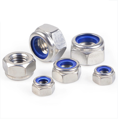 Vacarme en acier à faible teneur en carbone de zinc blanc bleu en nylon de serrure d'écrous de tête de sortilège M3-M20 985 attaches industrielles