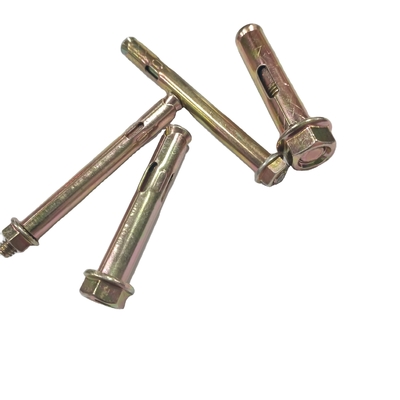 Fermetures en acier au carbone jaune zinc hex flange écrousse type ancrage à manches pour l'industrie