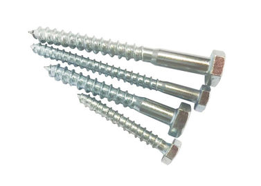 Hex Head Bois vis en acier au carbone blanc zinc plaqué DIN571 M6-M12 pour les fixations