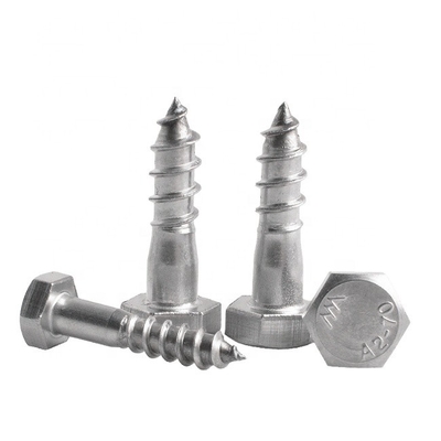 Fermetures Hex Head Bois vis en acier au carbone blanc zinc plaqué M6-M12 Din 571
