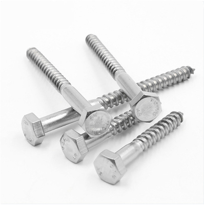 Fermetures Hex Head Bois vis en acier au carbone blanc zinc plaqué M6-M12 Din 571