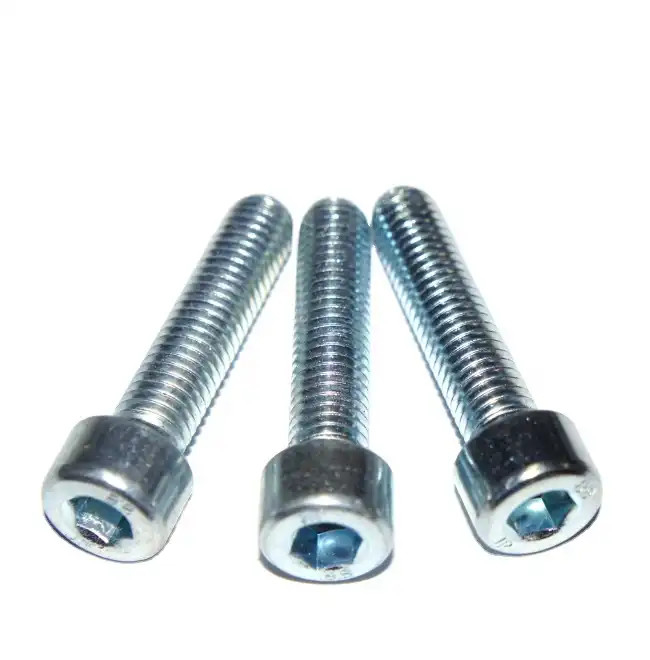 Fermetures hexagonale Boulons de prise en acier carbone zinc blanc de qualité 8.8 fil complet DIN 912